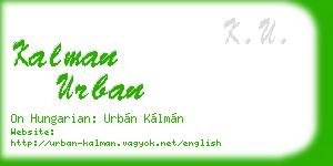 kalman urban business card